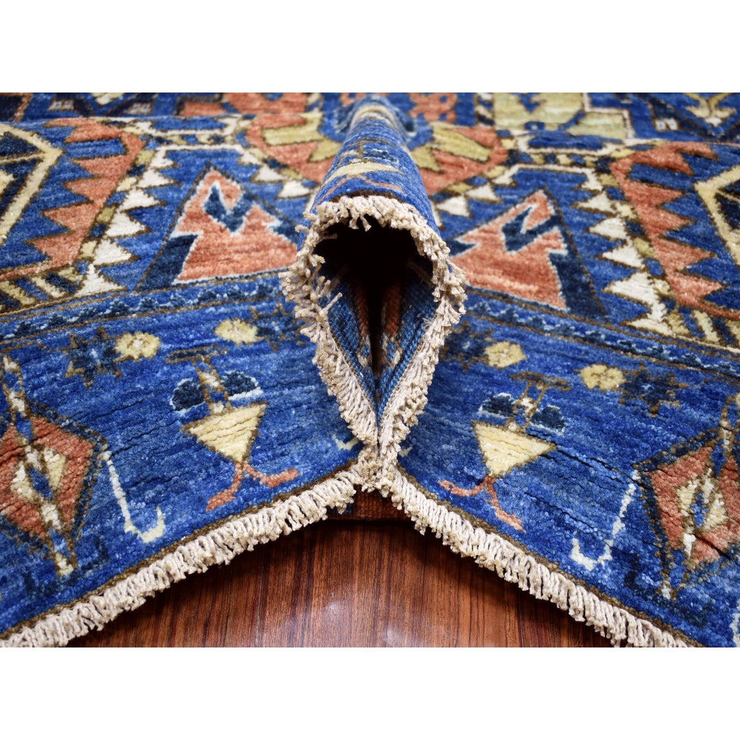 9'5" x 12'0" New Hand Knotted Blue Wool Rectangle Oriental Rug - MOA10267263