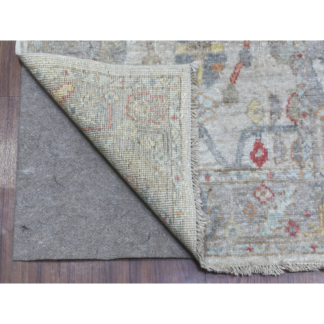 2'9" x 14'3" New Hand Knotted Grey Wool Runner Oriental Rug - MOA10267311