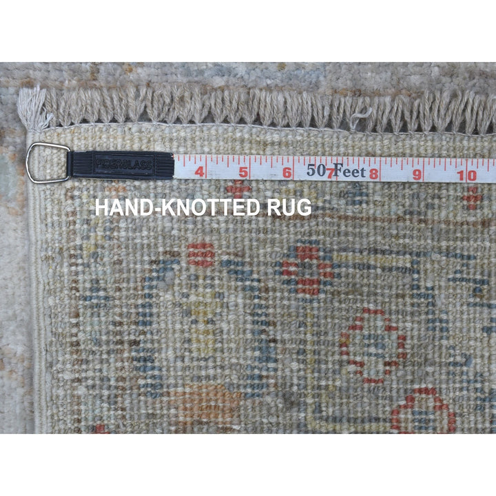 2'9" x 14'3" New Hand Knotted Grey Wool Runner Oriental Rug - MOA10267311