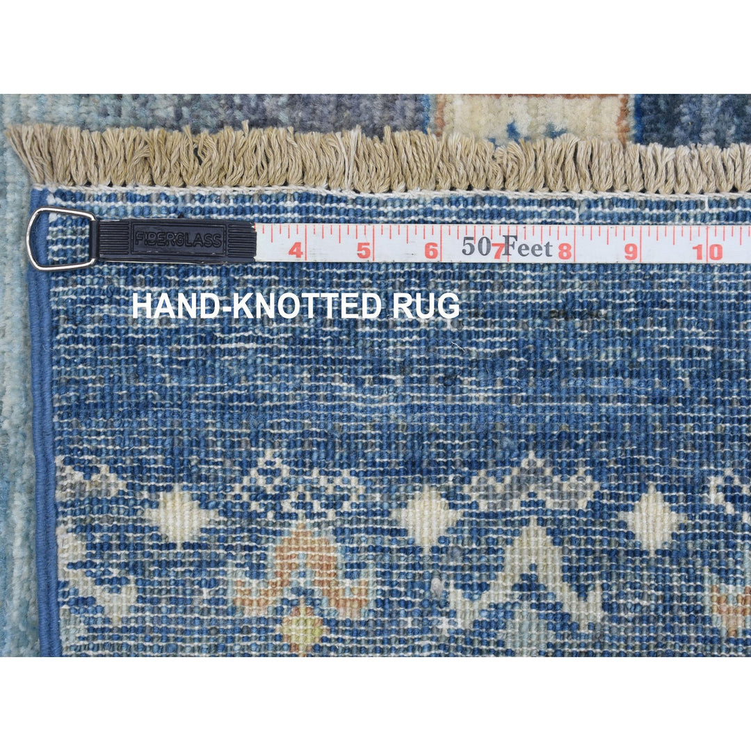 2'5" x 9'7" New Hand Knotted Blue Wool Runner Oriental Rug - MOA10267399