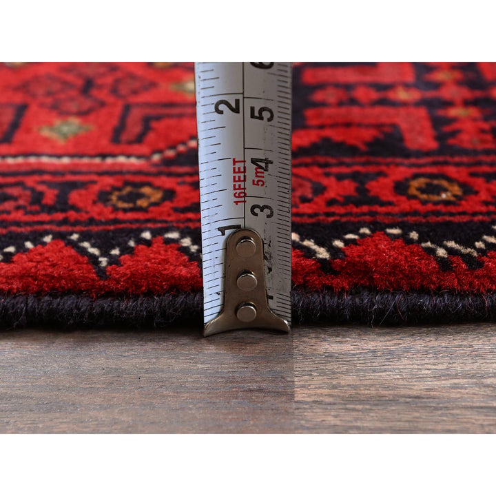 3'5" x 5'2" New Hand Knotted Red Wool Rectangle Oriental Rug - MOA102675