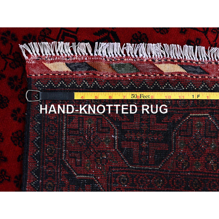 3'5" x 5'2" New Hand Knotted Red Wool Rectangle Oriental Rug - MOA102675