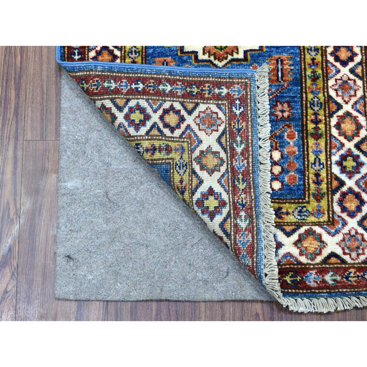 2'0" x 2'10" New Hand Knotted Blue Wool Rectangle Oriental Rug - MOA10267623