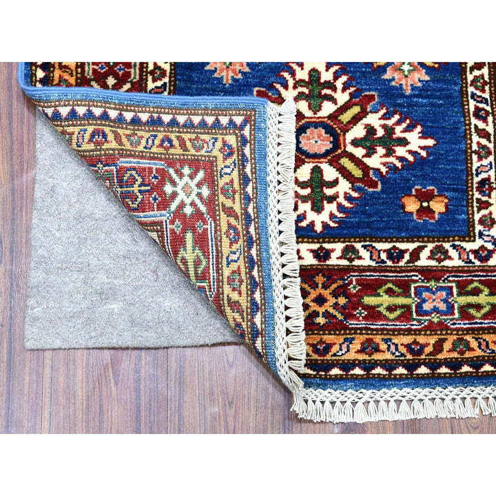 2'7" x 8'7" New Hand Knotted Blue Wool Runner Oriental Rug - MOA10267660