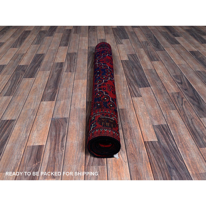 3'10" x 5'7" New Hand Knotted Red Wool Rectangle Oriental Rug - MOA102676