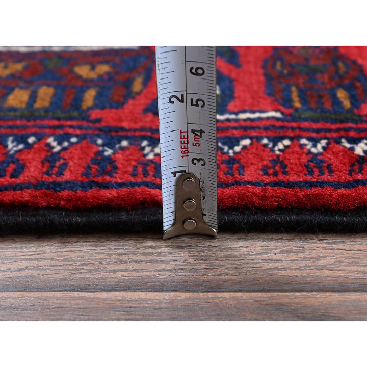 3'10" x 5'7" New Hand Knotted Red Wool Rectangle Oriental Rug - MOA102676