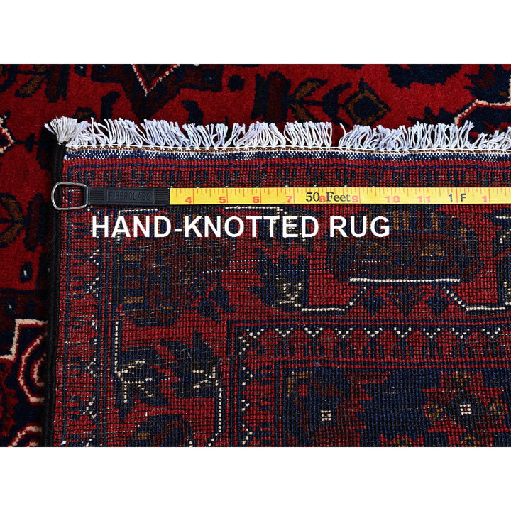 3'10" x 5'7" New Hand Knotted Red Wool Rectangle Oriental Rug - MOA102676