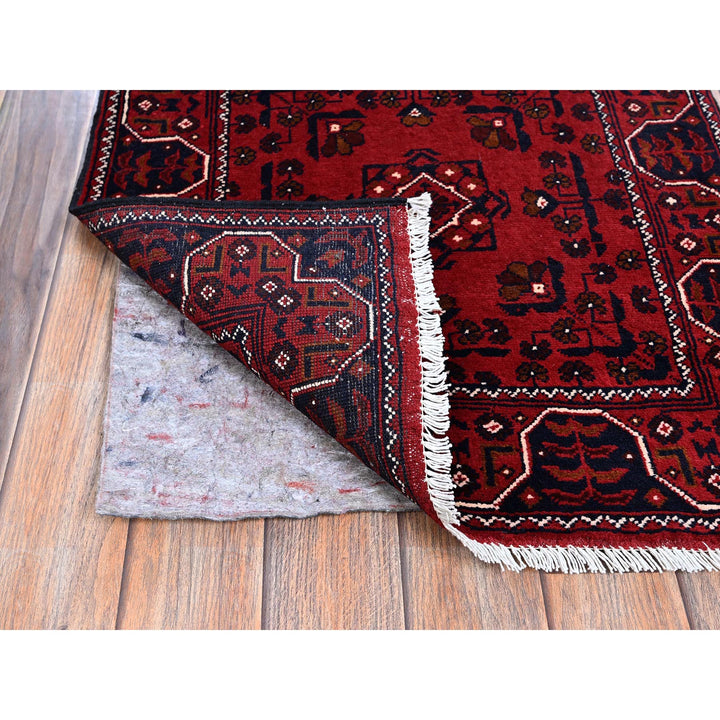2'2" x 5'4" New Hand Knotted Red Wool Runner Oriental Rug - MOA102677