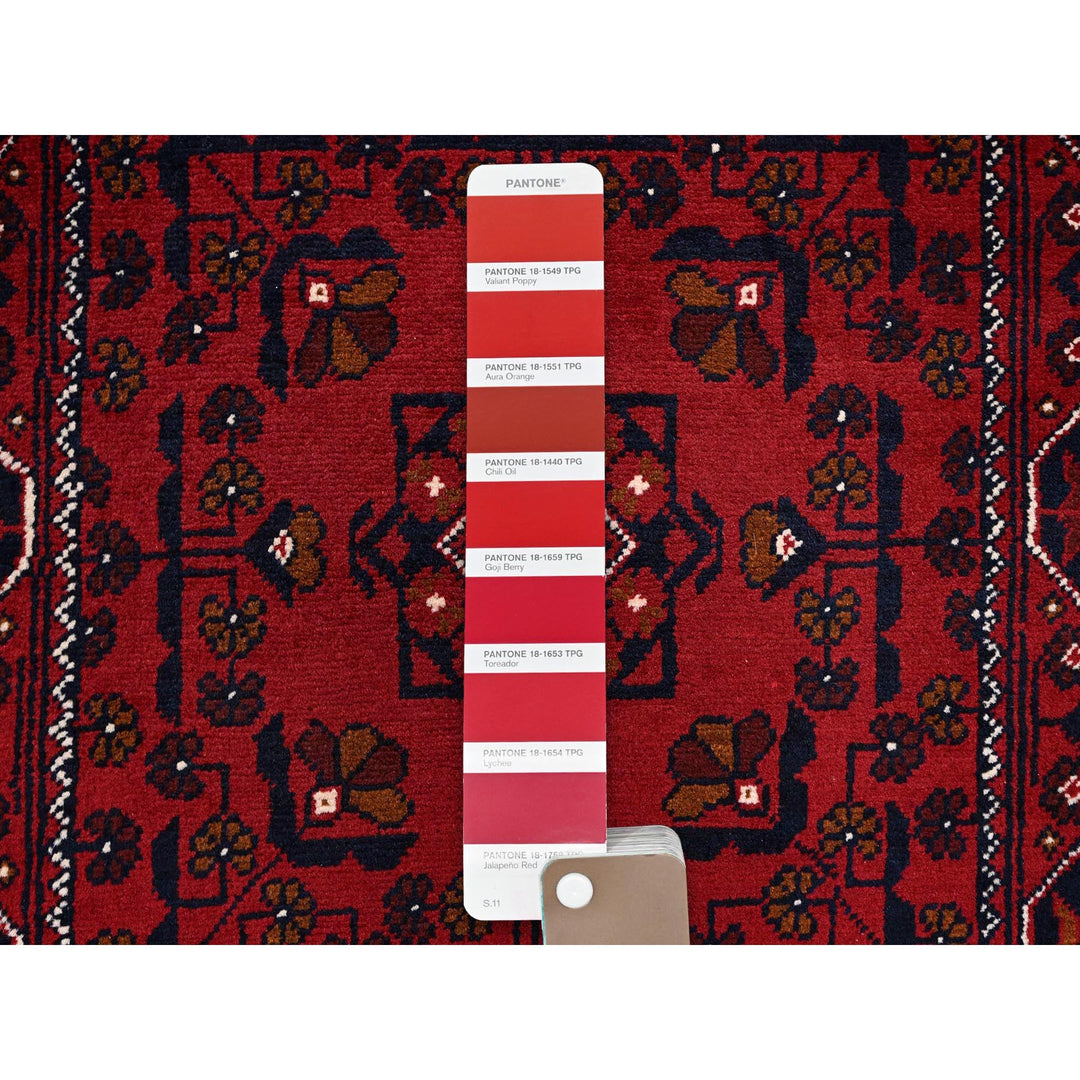 2'2" x 5'4" New Hand Knotted Red Wool Runner Oriental Rug - MOA102677