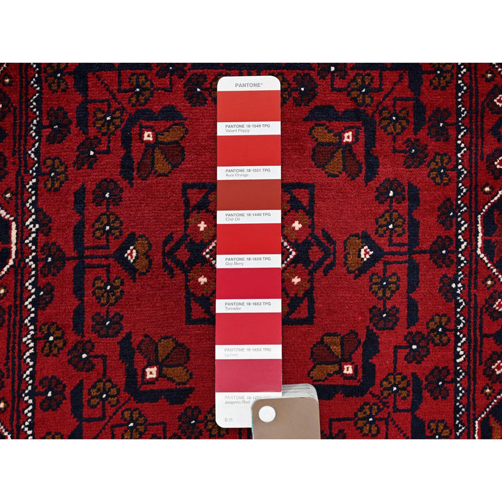 2'2" x 5'4" New Hand Knotted Red Wool Runner Oriental Rug - MOA102677