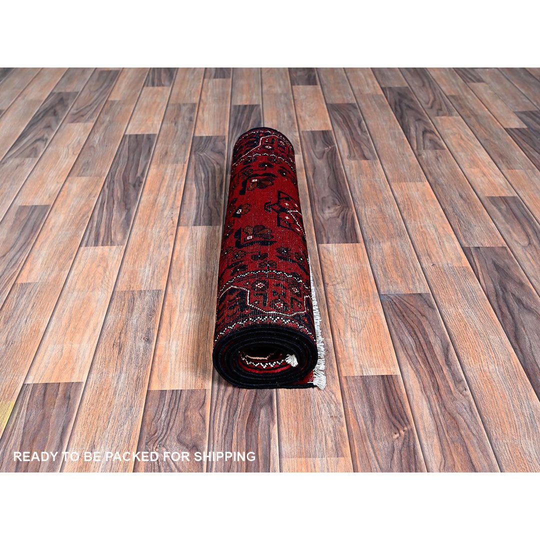 2'2" x 5'4" New Hand Knotted Red Wool Runner Oriental Rug - MOA102677