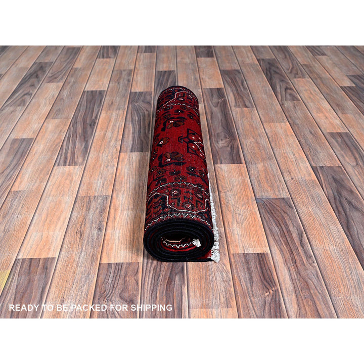 2'2" x 5'4" New Hand Knotted Red Wool Runner Oriental Rug - MOA102677
