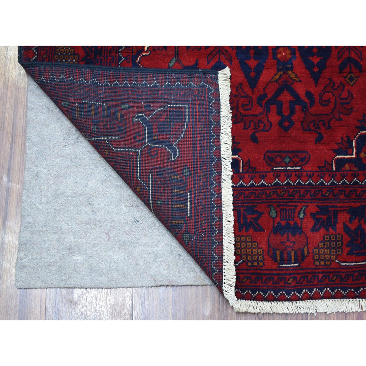 3'3" x 4'8" New Hand Knotted Red Wool Rectangle Oriental Rug - MOA10267816