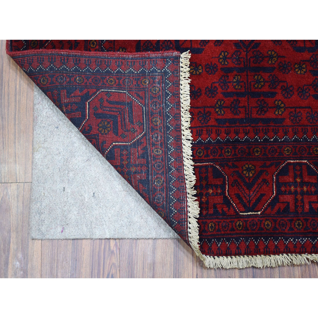 3'3" x 4'10" New Hand Knotted Red Wool Rectangle Oriental Rug - MOA10267866