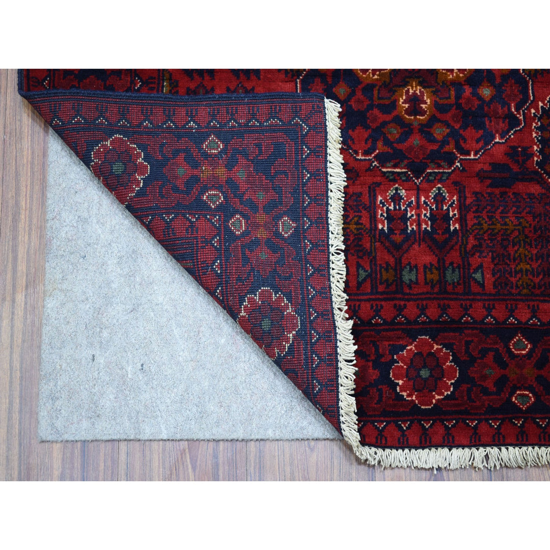 3'3" x 5'0" New Hand Knotted Red Wool Rectangle Oriental Rug - MOA10267868