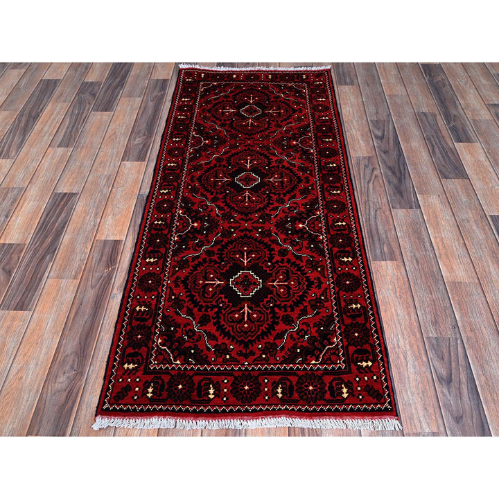 2'3" x 5'2" New Hand Knotted Red Wool Runner Oriental Rug - MOA102678