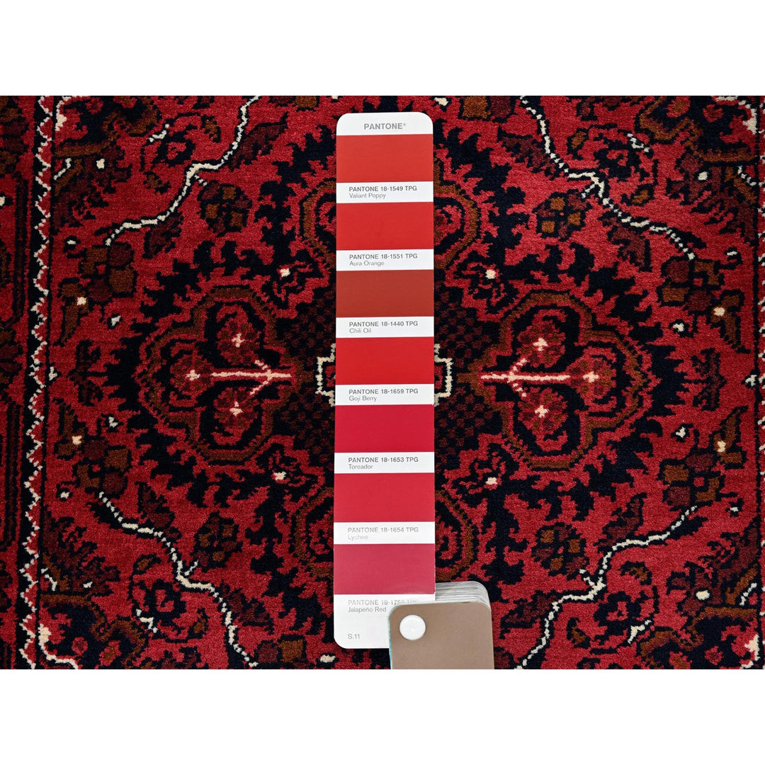 2'3" x 5'2" New Hand Knotted Red Wool Runner Oriental Rug - MOA102678