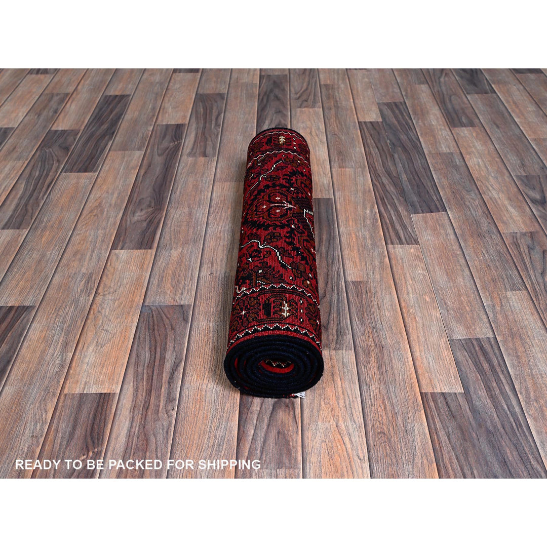 2'3" x 5'2" New Hand Knotted Red Wool Runner Oriental Rug - MOA102678