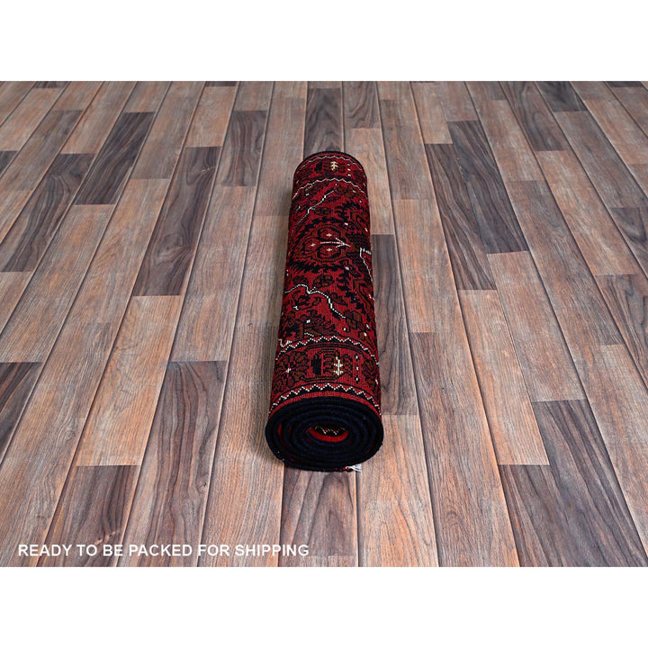 2'3" x 5'2" New Hand Knotted Red Wool Runner Oriental Rug - MOA102678