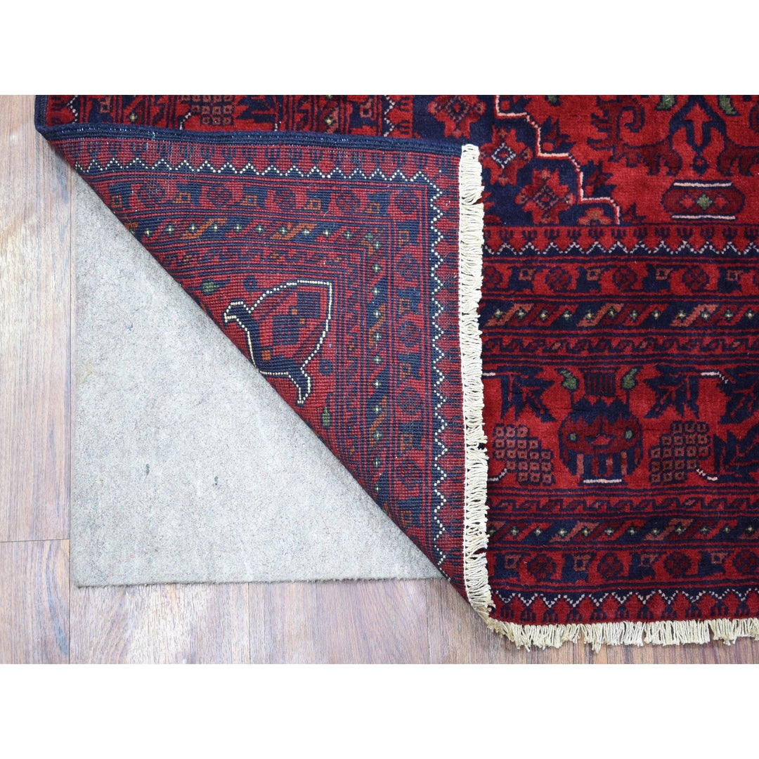 5'8" x 7'7" New Hand Knotted Red Wool Rectangle Oriental Rug - MOA10267952