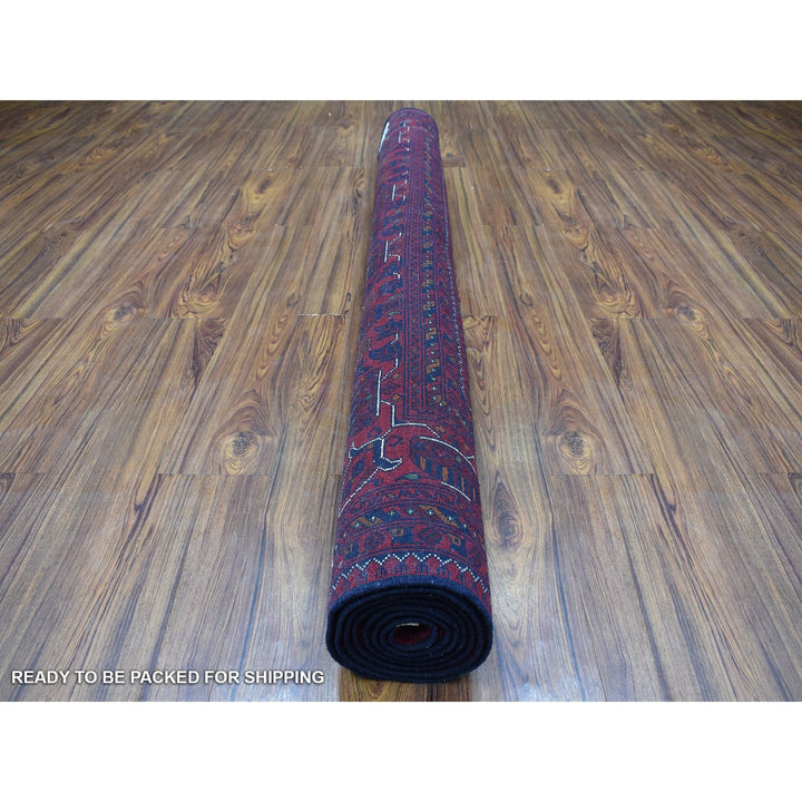 5'8" x 7'7" New Hand Knotted Red Wool Rectangle Oriental Rug - MOA10267952