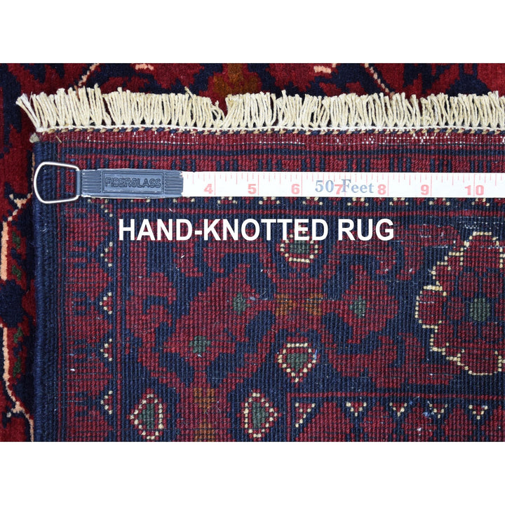 3'2" x 4'9" New Hand Knotted Red Wool Rectangle Oriental Rug - MOA10267955