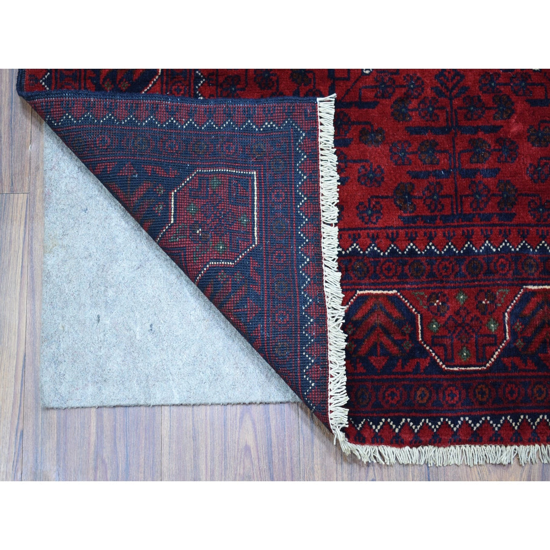 3'3" x 5'0" New Hand Knotted Red Wool Rectangle Oriental Rug - MOA10267956