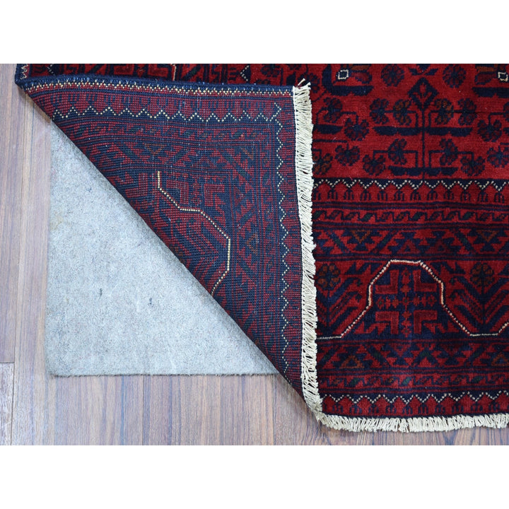 3'3" x 4'8" New Hand Knotted Red Wool Rectangle Oriental Rug - MOA10267958