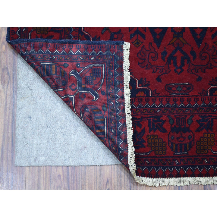 3'4" x 4'8" New Hand Knotted Red Wool Rectangle Oriental Rug - MOA10267959