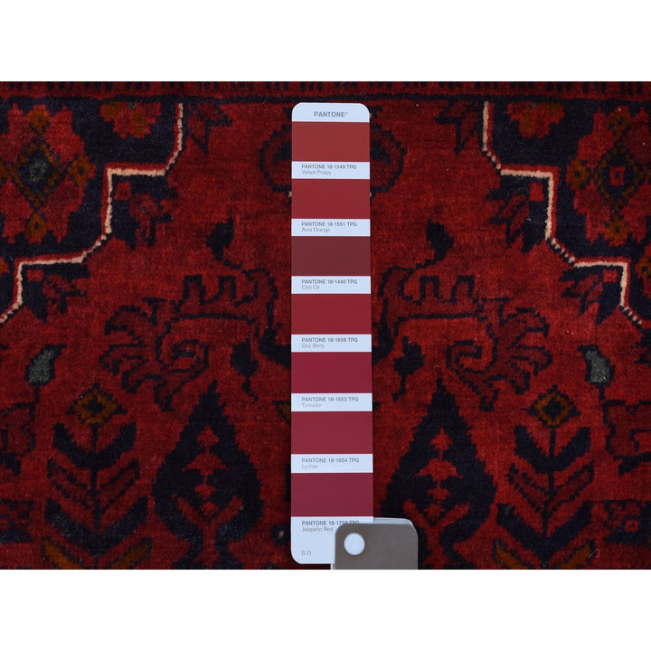 3'4" x 4'8" New Hand Knotted Red Wool Rectangle Oriental Rug - MOA10267959