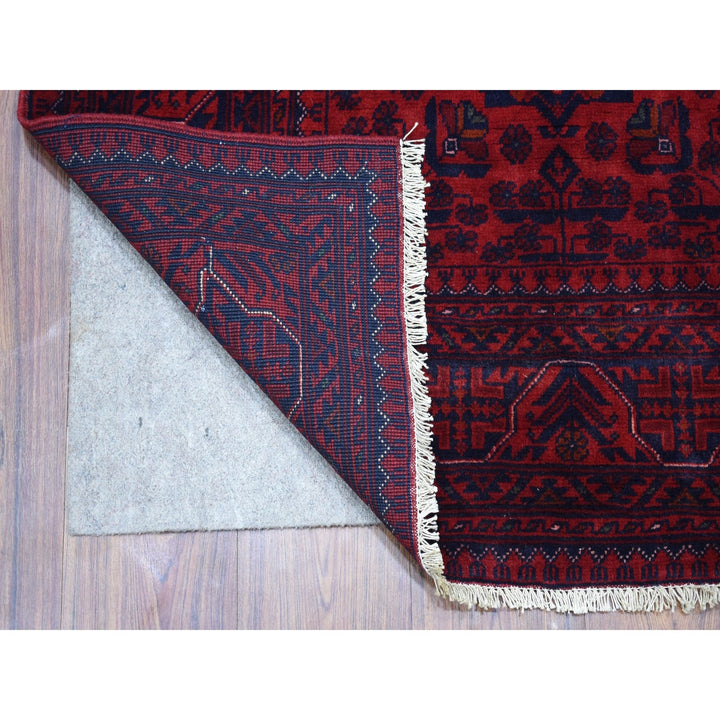 3'3" x 4'10" New Hand Knotted Red Wool Rectangle Oriental Rug - MOA10267960