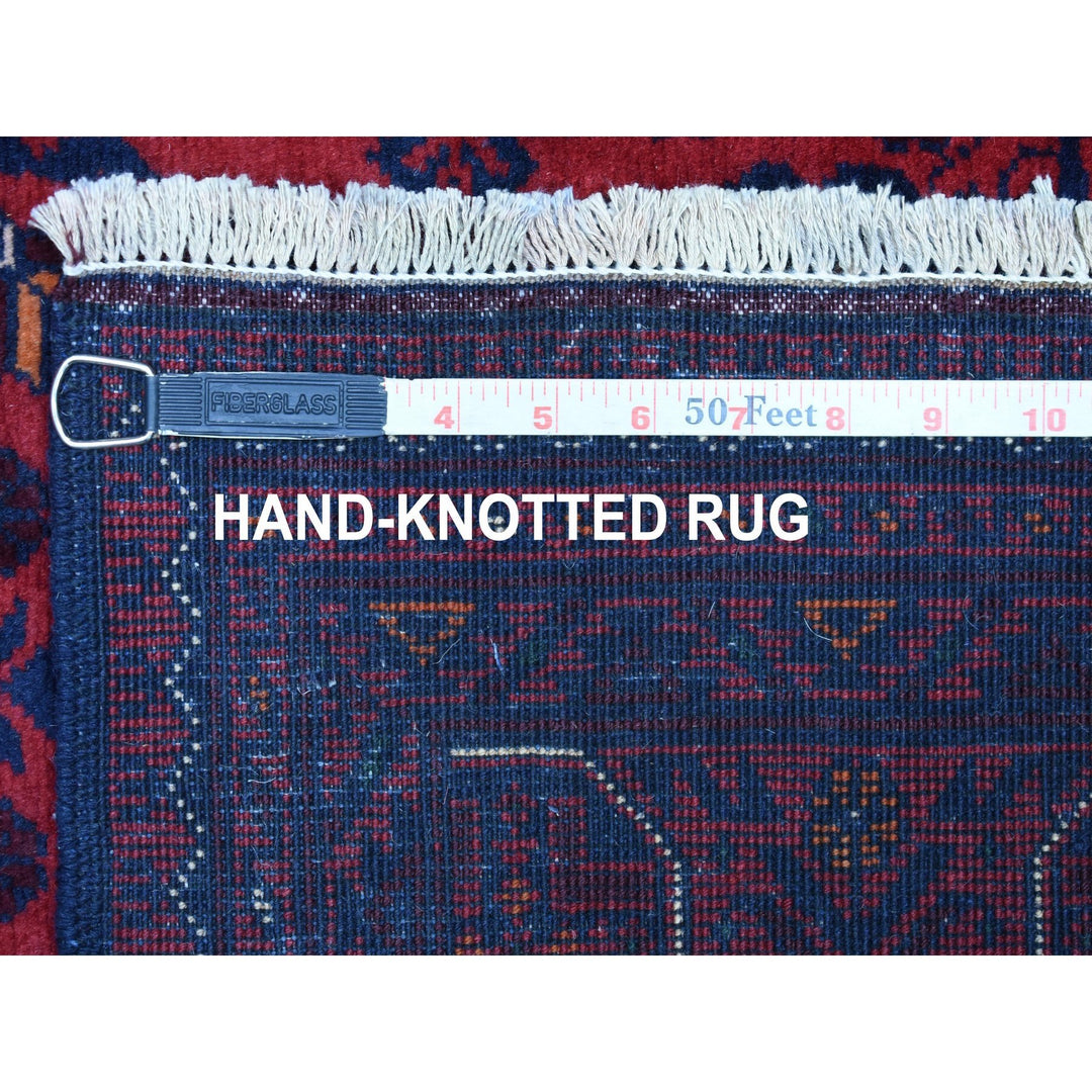 3'3" x 5'0" New Hand Knotted Red Wool Rectangle Oriental Rug - MOA10267961