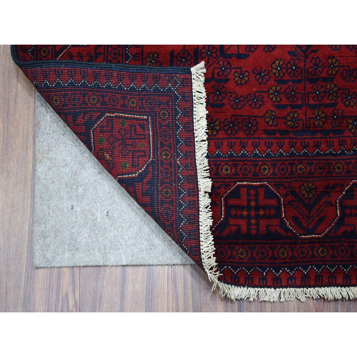 3'4" x 4'10" New Hand Knotted Red Wool Rectangle Oriental Rug - MOA10267964