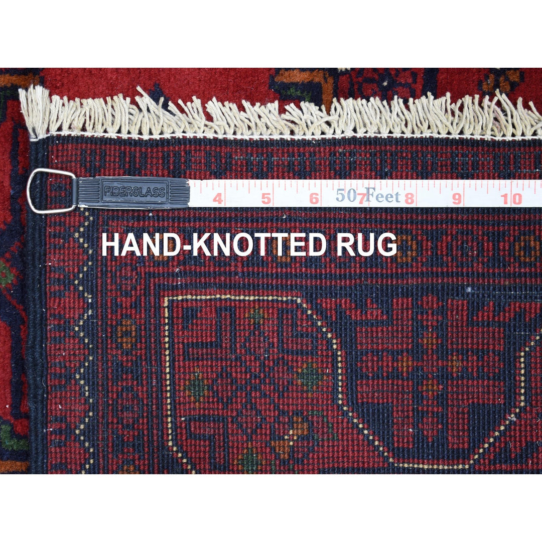 3'4" x 4'10" New Hand Knotted Red Wool Rectangle Oriental Rug - MOA10267964