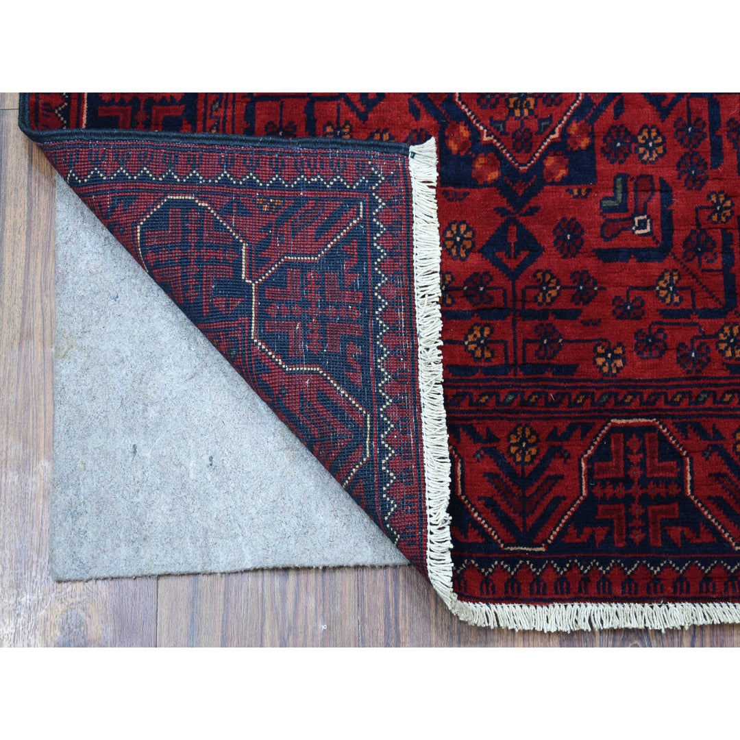 2'7" x 6'5" New Hand Knotted Red Wool Runner Oriental Rug - MOA10267968