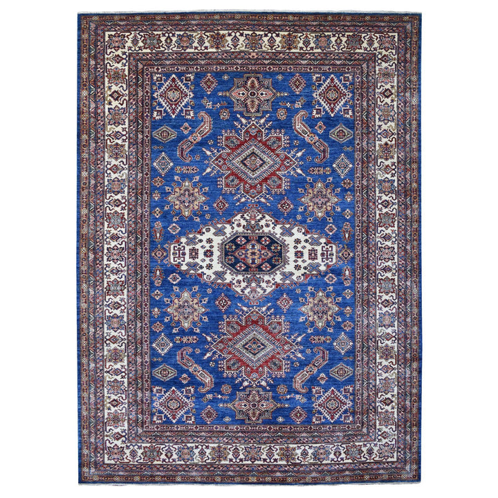 8'10" x 12'0" New Hand Knotted Blue Wool Rectangle Oriental Rug - MOA10267995