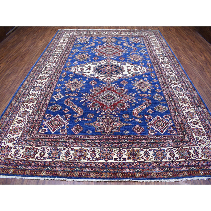 8'10" x 12'0" New Hand Knotted Blue Wool Rectangle Oriental Rug - MOA10267995