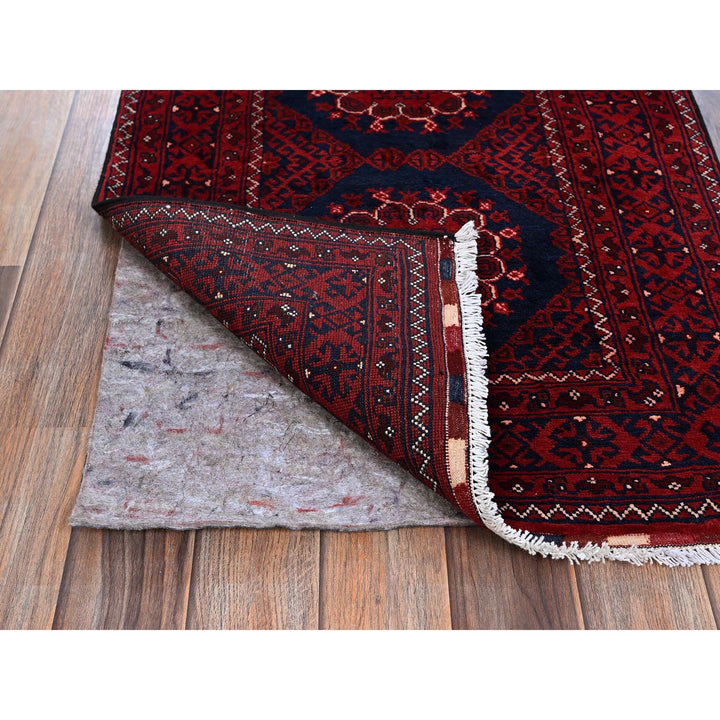 2'2" x 4'0" New Hand Knotted Red Wool Rectangle Oriental Rug - MOA102679