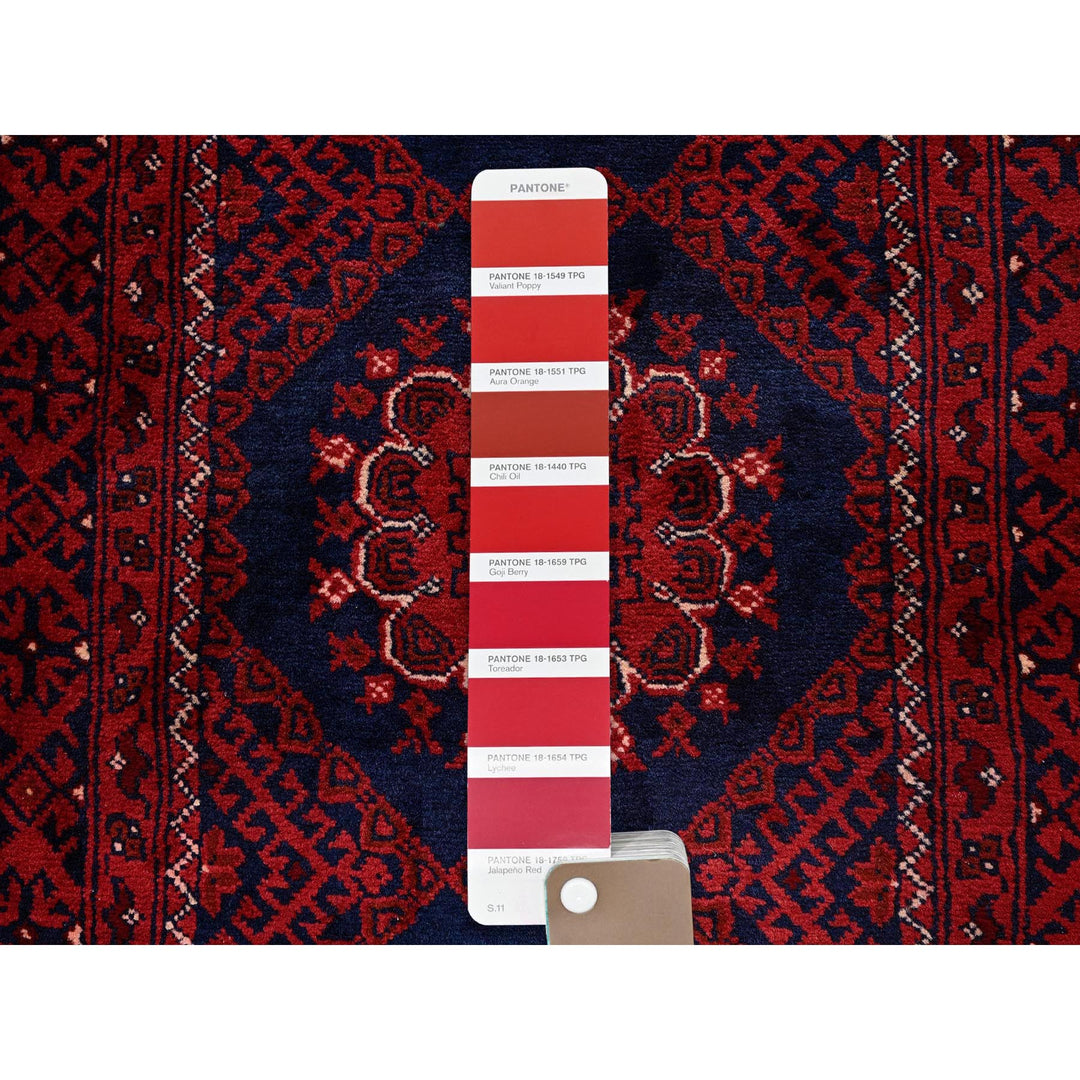 2'2" x 4'0" New Hand Knotted Red Wool Rectangle Oriental Rug - MOA102679