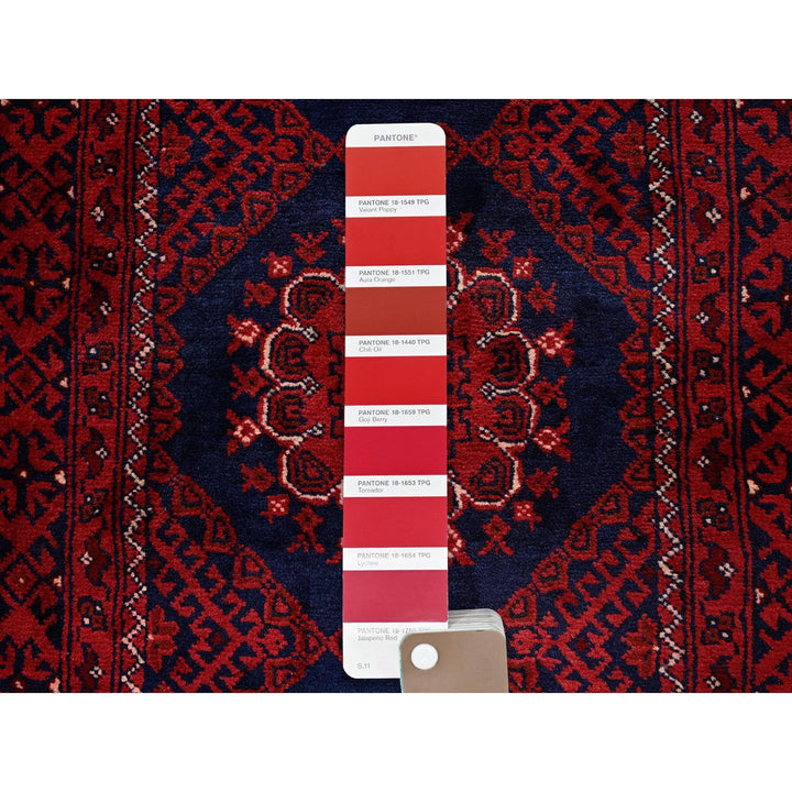 2'2" x 4'0" New Hand Knotted Red Wool Rectangle Oriental Rug - MOA102679