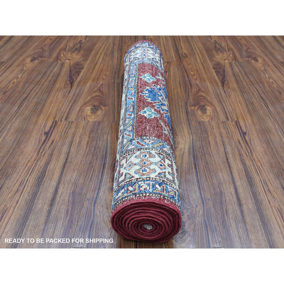 2'7" x 8'10" New Hand Knotted Red Wool Runner Oriental Rug - MOA10268029