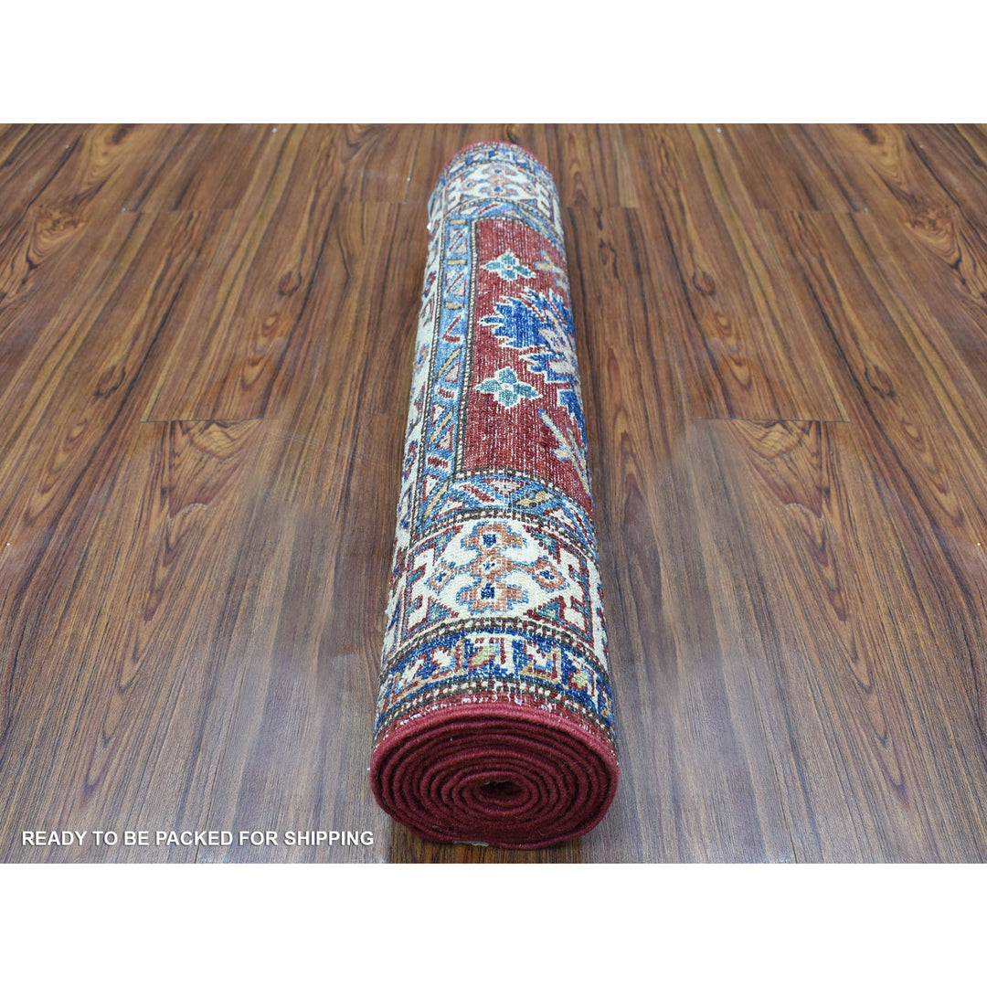 2'6" x 8'10" New Hand Knotted Red Wool Runner Oriental Rug - MOA10268034