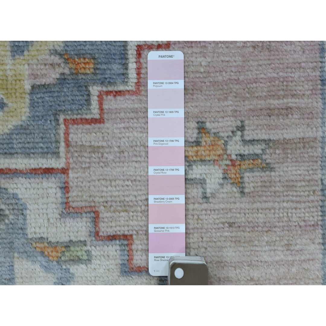 3'4" x 10'1" New Hand Knotted Pink Wool Runner Oriental Rug - MOA10268043