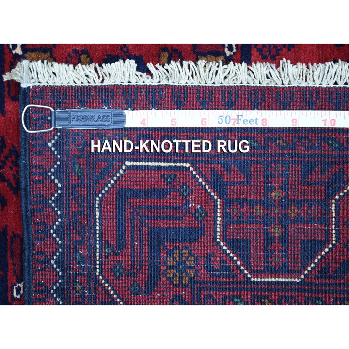 2'9" x 3'10" New Hand Knotted Red Wool Rectangle Oriental Rug - MOA10268075