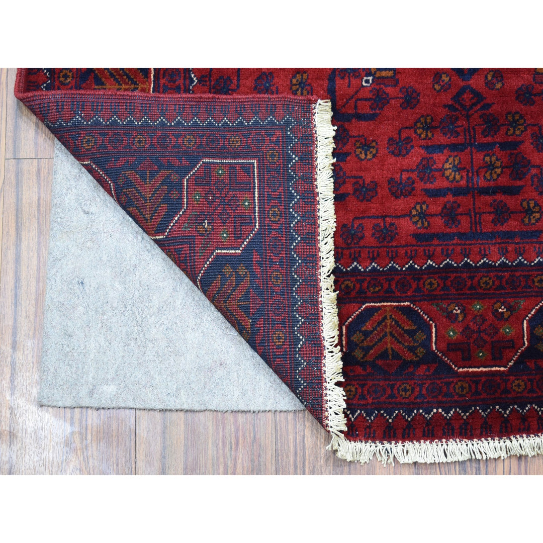 3'3" x 5'0" New Hand Knotted Red Wool Rectangle Oriental Rug - MOA10268092