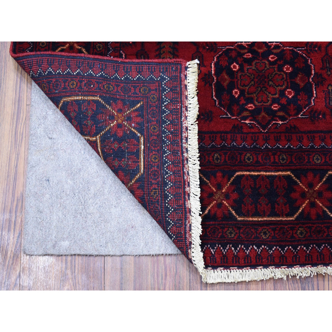 2'2" x 4'8" New Hand Knotted Red Wool Rectangle Oriental Rug - MOA10268093