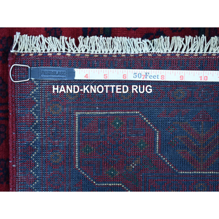 3'3" x 5'0" New Hand Knotted Red Wool Rectangle Oriental Rug - MOA10268096