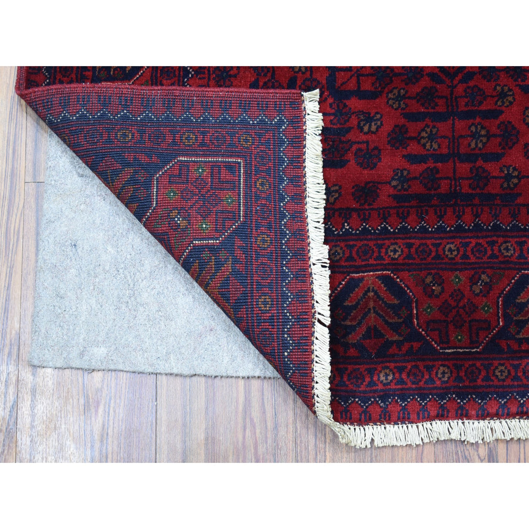 3'4" x 4'9" New Hand Knotted Red Wool Rectangle Oriental Rug - MOA10268098