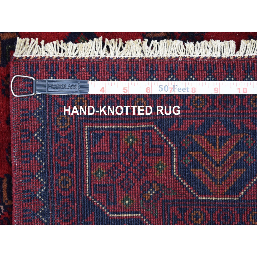 3'4" x 4'9" New Hand Knotted Red Wool Rectangle Oriental Rug - MOA10268098