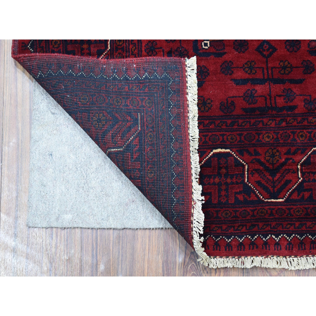 3'3" x 4'10" New Hand Knotted Red Wool Rectangle Oriental Rug - MOA10268099